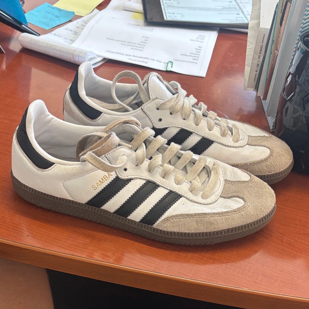 Adidas Samba White and Black Shoes